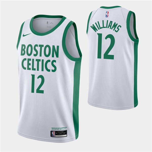 Men's Boston Celtics #12 Grant Williams White 2020-21 NBA City Edition Swingman Stitched Jersey